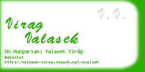 virag valasek business card