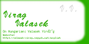 virag valasek business card